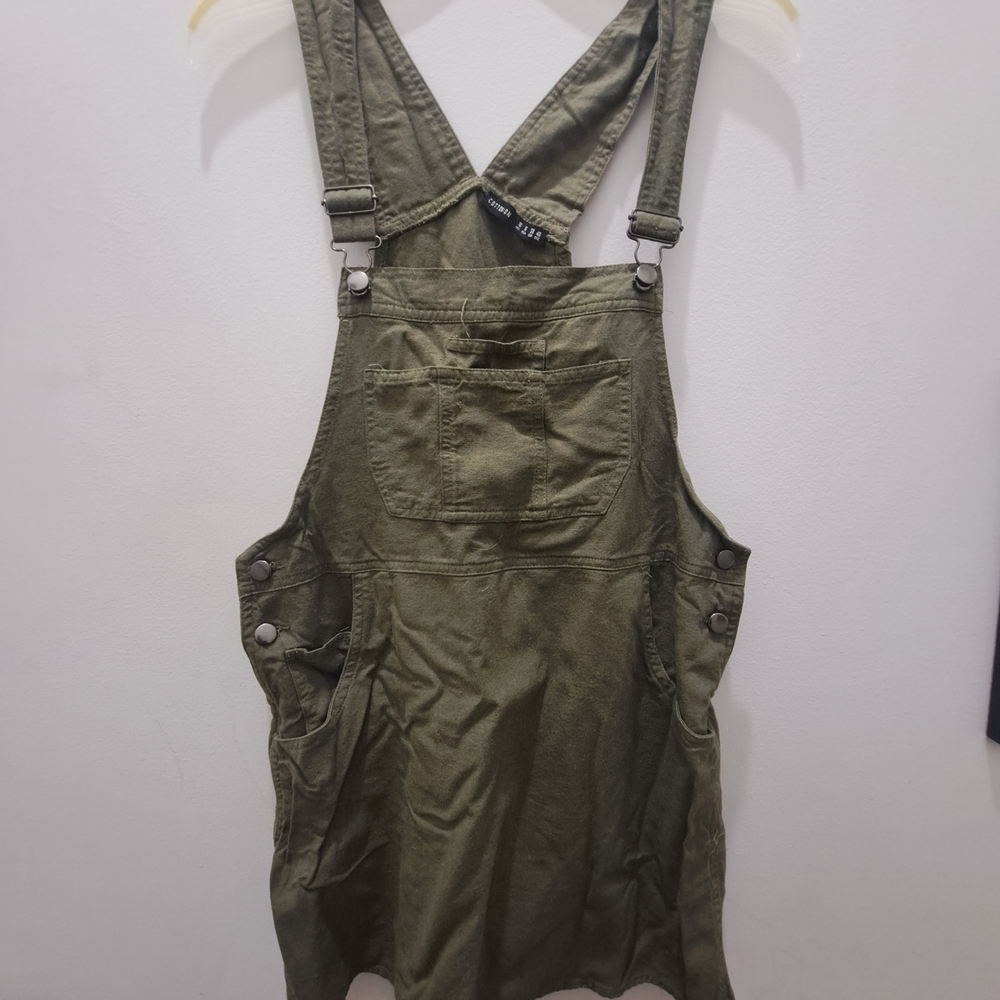 Cotton On Olive Green Overall Dress